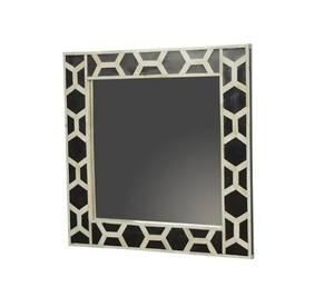Cadre de miroir élégant en nacre, incrustation artistique en nacre pour décoration murale contemporaine de salon. - Product Image 3