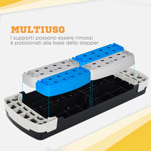 Homcom ปรับได้สเต็ปแอโรบิก3ความสูง10-15-20ซม. อุปกรณ์ออกกำลังกายสีฟ้าและสีดำ - Product Image 5