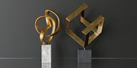 Nouveauté, accessoires de décoration intérieure modernes en aluminium couleur or, artisanat métallique de luxe