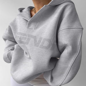 Sudadera con capucha informal de primera calidad para mujer, sudadera cómoda con hombros caídos para ropa de calle elegante, ropa deportiva de invierno esencial - Product Image 3