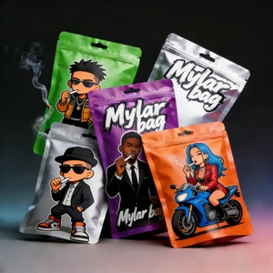 Custom Logo Mylar Bags 3.5g Urban Character <b>Open</b> Top Resealable Stand up Ziplock Food <b>Storage</b> Pouches for Candy - Product Image 1