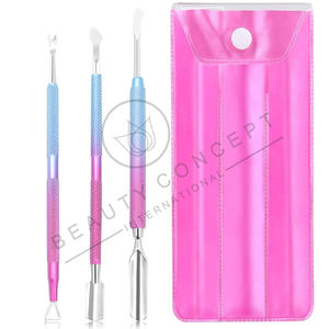 Empujador de cutículas de uñas de salón de Mejor proveedor en color azul púrpura uso personalizado recién llegado producto de acero sostenible - Product Image 6