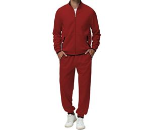 Vente en gros de vêtements de sport en polaire pour hommes, combinaison de jogging d'entraînement deux pièces, survêtements de fitness d'hiver grande taille pour adultes - Product Image 5