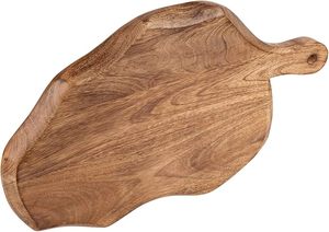 Planche à découper en bois avec poignée en forme de feuille de bois de mangue, préparation, plateau de charcuterie - Product Image 3