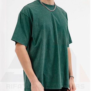 High Quality 100% Cotton Knitted Acid Washed Heavy <b>Weight</b> Eco-Friendly Breathable Custom Design T-Shirt for Men Wholesale - Product Image 5