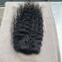 Perruques frontales en cheveux humains indiens vierges Remy avec dentelle, grade 12A, noir naturel transparent, 10-30 pouces, styles ondulés souples
