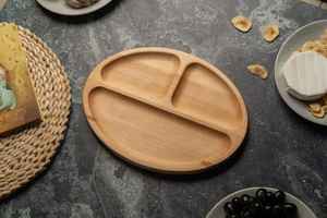 Assiette à fromage en bois écologique, plateau rond pour charcuterie, plat divisé rustique, cadeaux d'anniversaire de mariage pour couples, - Product Image 2