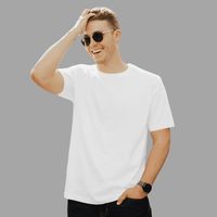 100% algodón Unisex Manila camisetas impresas personalizadas patrón sólido cuello redondo manga corta para Fitness para promociones de hombres