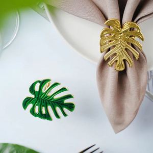 Rond de serviette feuille d'or de qualité supérieure vente en gros mariage Restaurant hôtel Villa argent or personnalisé selon le client - Product Image 5
