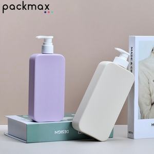 250ml 350ml 500ml Botella cuadrada plana de plástico HDPE 24/410 Embalaje personalizable ecológico para productos para el cuidado del cabello - Product Image 2