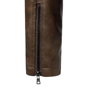 Vestes de bombardier en peau de vache pour hommes à la mode de High Street enduites pour l'hiver Logo personnalisé Position avant col montant quantité minimale de commande bas - Product Image 3