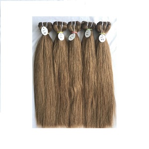Top Mejor calidad 20 "#8 Color Straight Wholesale's Bundle's Raw Indian Temple Directo de India Machine Double Weft Human Hair's - Product Image 1