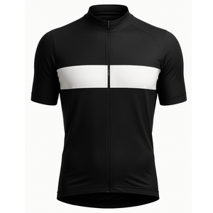 Maillot de Ciclismo Clásico de Una Sola Franja para Hombre, Transpirable, con Cierre Completo y Manga Corta - Product Image 1