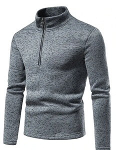Excellente qualité hommes demi-zip thermique sweats à capuche 100% coton nouvellement conçu tricoté méthode de tissage techniques lavées - Product Image 2