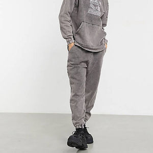 Toile matériel vêtements de sport 100% coton poids lourd jambe droite sport Gym survêtement hommes pantalons de survêtement Logo personnalisé - Product Image 1