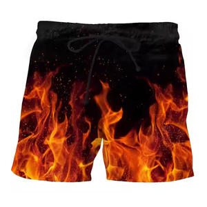 Pantalones Cortos Personalizados para Hombre, Sublimados, Casuales, 100% Algodón, Estampados, de Cintura Media, con Cierre de Cordón, Transpirables, Resistentes al Viento, de Secado Rápido, para Verano - Product Image 4