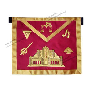 High Quality Handmade Embroidered Grand Lodge Officer <b>Aprons</b> Master Mason Sleeveless Cotton <b>Waist</b> Fabric <b>Waist</b> Size Customizable - Product Image 5