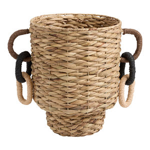 Hand Woven Natural Water Hyacinth Chain Handle <b>Basket</b> Best Selling Water Hyacinth <b>Basket</b> Weaving <b>Basket</b> Made in Vietnam - Product Image 1