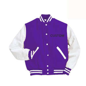 Veste en jersey de baseball universitaire en laine de haute qualité pour hommes, col montant, capuche, logo OEM personnalisable, hiver, nouvelle broderie tendance - Product Image 1