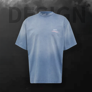 เสื้อยืดโอเวอร์ไซส์ผ้าฝ้ายถักคุณภาพสูง 100% แบบขายส่ง ทรงหลวมไหล่ตก สตรีทแวร์ รับสกรีนโลโก้ ดีไซน์เรียบง่าย สำหรับผู้ชาย - Product Image 2