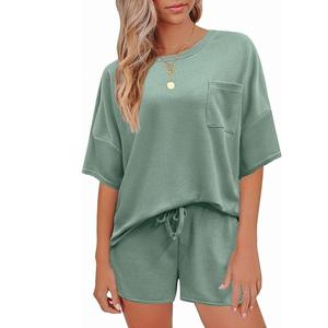 Conjunto ajustado de 2 piezas de verano de alta calidad para mujer, camiseta personalizada, chándal, bordado impreso, proveedor sólido de Bangladesh - Product Image 2