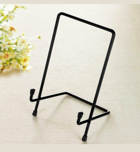 Support d'affichage en fer forgé debout, couleur noire, chevalet, support d'affichage pour assiettes, support d'affichage pour photos, cadre photo, livres de cuisine - Product Image 5