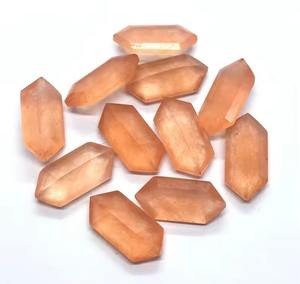 Cuentas de piedras preciosas sueltas de corte hexagonal de cuarzo melocotón Natural para suministros de joyería piedra de cuarzo de 6-15mm de venta al por mayor india a granel - Product Image 1