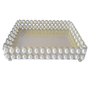 Plateau Rectangle en Métal et Verre Nouveau Design Décoration de Table Fantaisie Vente en Gros de Luxe Moderne Unique Dessert et Plateau de Nourriture en Inde - Product Image 3