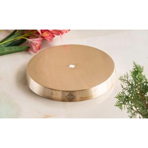 Plato de comedor liso con acabado mate de bronce puro IndianArtVilla-Vajilla para servir, uso doméstico en hoteles y restaurantes - Product Image 4