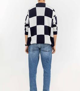 Nouveau 100% laine respirant hommes chandails hiver pull ample couleur unie col rond manches longues personnalisé chandails tricotés pour hommes - Product Image 4