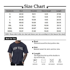 Camiseta de manga corta en blanco informal personalizada de peso pesado de alta calidad de gran tamaño 100% algodón Vintage lavado con ácido camisetas para hombre - Product Image 6