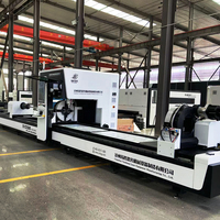 Tuosheng 6000w 12000w 6026T3 Découpeuse laser fibre CNC à trois mandrins avec chargeur/déchargeur automatique |   Système de découpe de métaux à haute efficacité