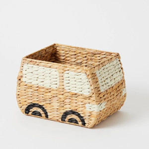 Handmade Natural Water Hyacinth Car-Shaped Storage <b>Basket</b> <b>Woven</b> <b>Baskets</b> for Home Toy Storage Kid-Friendly - Product Image 4