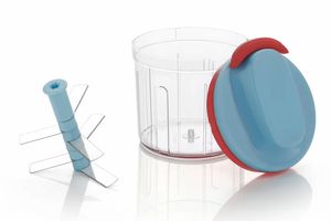 Picadora de Verduras Aalok Express de 1000 ml, 6 Cuchillas, con Cordón, de Plástico Rojo, Libre de BPA, Cuchillas de Acero Inoxidable Antideslizantes - Product Image 4