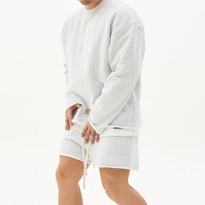 ชุดวอร์มแขนยาวของผู้ชายเสื้อสเวตเชิ้ตแบบสวมหัวสำหรับฤดูใบไม้ผลิผ้าคอตตอนผสมสีทึบออกแบบได้ตามต้องการ - Product Image 6