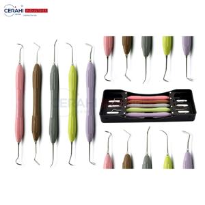 Juego de Instrumentos de Obturación Dental de Composite Cerahi Industries, Mango de Silicona Manual Clase I, Cassette de 5 Piezas, Modelo CDSK-032, Quirúrgico - Product Image 1