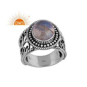 Meilleure vente en argent Sterling oxydé doublet labradorite cristal pierre précieuse bague de déclaration bijoux personnalisés pour les femmes cadeau pour elle - Product Image 1