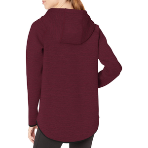 Sudadera con capucha de algodón transpirable para mujer con estampado personalizado de manga larga estilo pulóver con cremallera en el hombro para ropa de gimnasio - Product Image 6