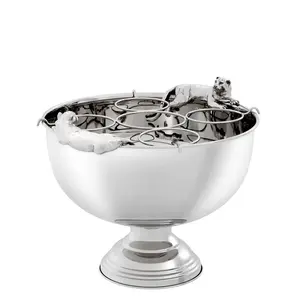 Seau à glace industriel en acier fait main, moderne, pour fêtes, avec poignées dorées, luxe, avec couvercle et pinces, Zahid exports - Product Image 2