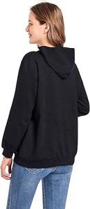 เสื้อสเวตเชิ้ตมีฮู้ดสำหรับผู้หญิงผ้าฝ้ายลายกราฟิกมีสไตล์เกาหลีลำลองน่ารัก - Product Image 5