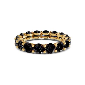Bague Éternité Ronde Noire Éclatante en Or Massif 14K avec Diamant de Laboratoire 1.00 Ct Tw Couleur Noire Pureté VS, Design Élégant et Contraste Foncé - Product Image 4