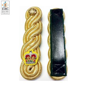 Épaulettes de blazer OEM de haute qualité, écologiques, dorées, à cordon métallique rembourré, à double torsion, pour uniforme - Product Image 6