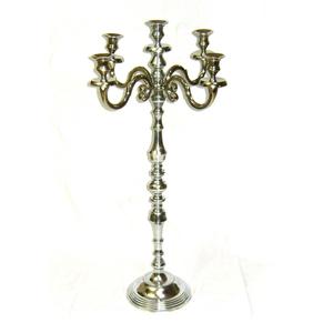 Chandelier fait main de conception moderne à 4 bras en métal nickelé, coupe en verre, bol à fleurs pour les décorations de Noël et de mariage - Product Image 2