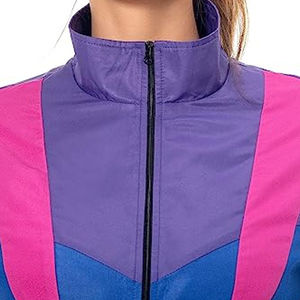 Traje cortavientos para mujer de alta calidad Nuevo diseño con cintura elástica transpirable y ajustable Color de contraste de dos piezas - Product Image 5