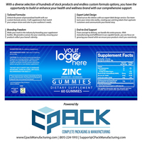 Fournisseur direct d'usine, qualité incomparable, fabriqué aux États-Unis, compléments alimentaires à marque privée, zinc + vitamine D3, femmes enceintes