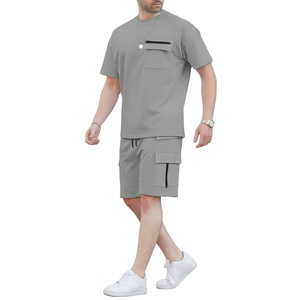 Unisex Breathable 100% Cotton Knitted Summer Tracksuit Casual Lightweight Tracksuit Comfortable Solid Color Sportswear 2027 - Product Image 1