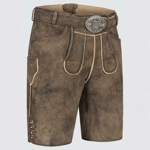 Pantalones cortos de estilo bávaro de calle para hombre OEM al mejor precio, ropa de cuero con patrón sólido y logotipo personalizado con decoraciones - Product Image 2