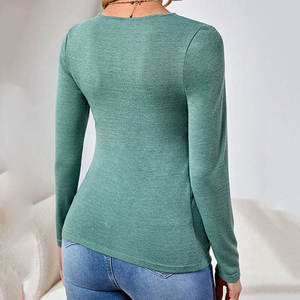 Camisas de maternidad informales para mujer, Túnica de embarazo con manga abullonada y corbata frontal, camisa de mujer, ropa de maternidad en espera - Product Image 5