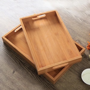 Multipurpose Round Rectangular Bamboo Serving <b>Tray</b> Household <b>Tea</b> Coffee <b>Trays</b> Kitchen Storage <b>Tray</b> - Product Image 2