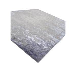 Alfombra de Lana y Seda de Bambú Entrelazada a Mano Entropy Blue para Entrada, Sala de Estar, Pasillo, Alfombra de Lujo Abstracta Rectangular Tipo Rompecabezas - Product Image 2